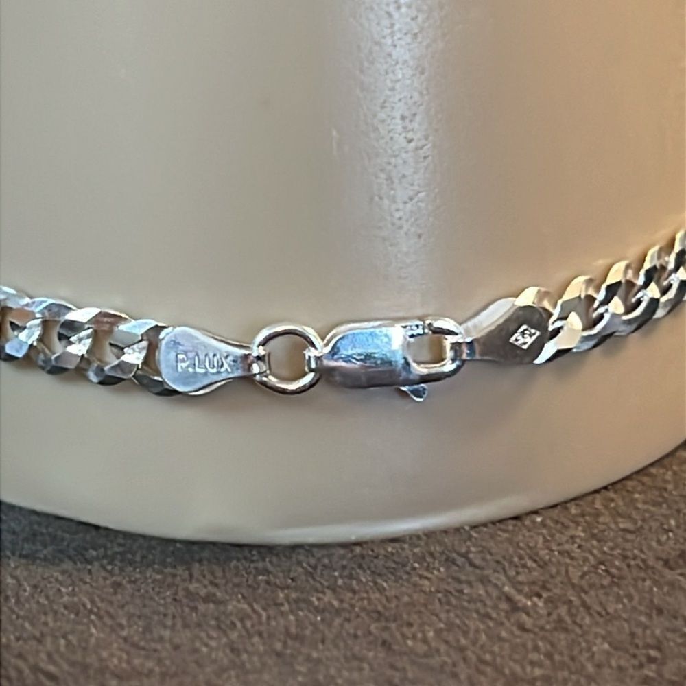 7.5 inch 5 mm 925 Italian sterling silver Cuban bracelet - Picture 6 of 11
